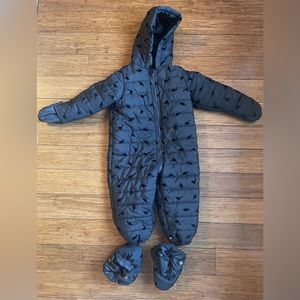 Black dinosaur snowsuit